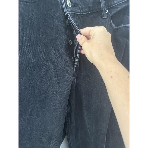 Abercrombie & Fitch Jeans Women 30/10 Curve Dad High Rise Black Denim Capsule - Picture 3 of 7